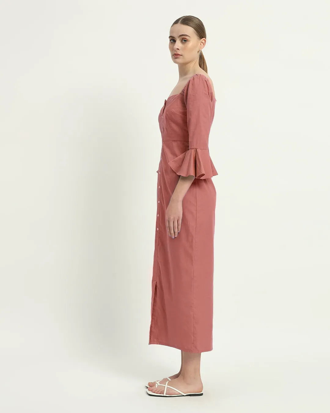 The Rosendale  Ivory Pink Cotton Dress