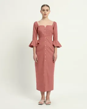 The Rosendale  Ivory Pink Cotton Dress