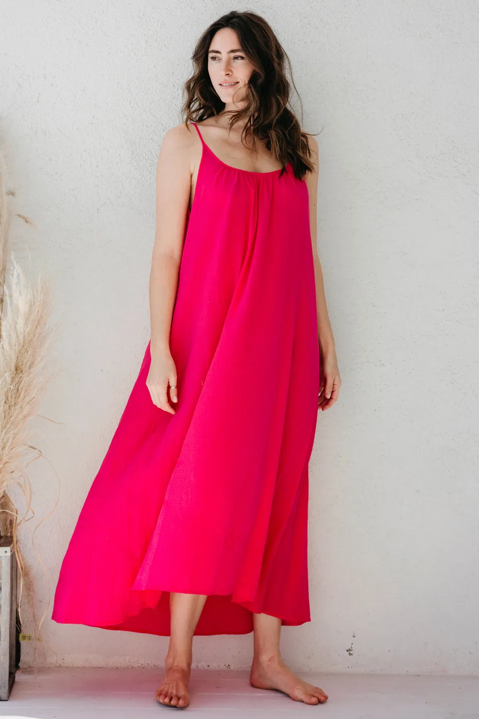 Tulum Lightweight Gauze Low Back Maxi Dress by 9Seed