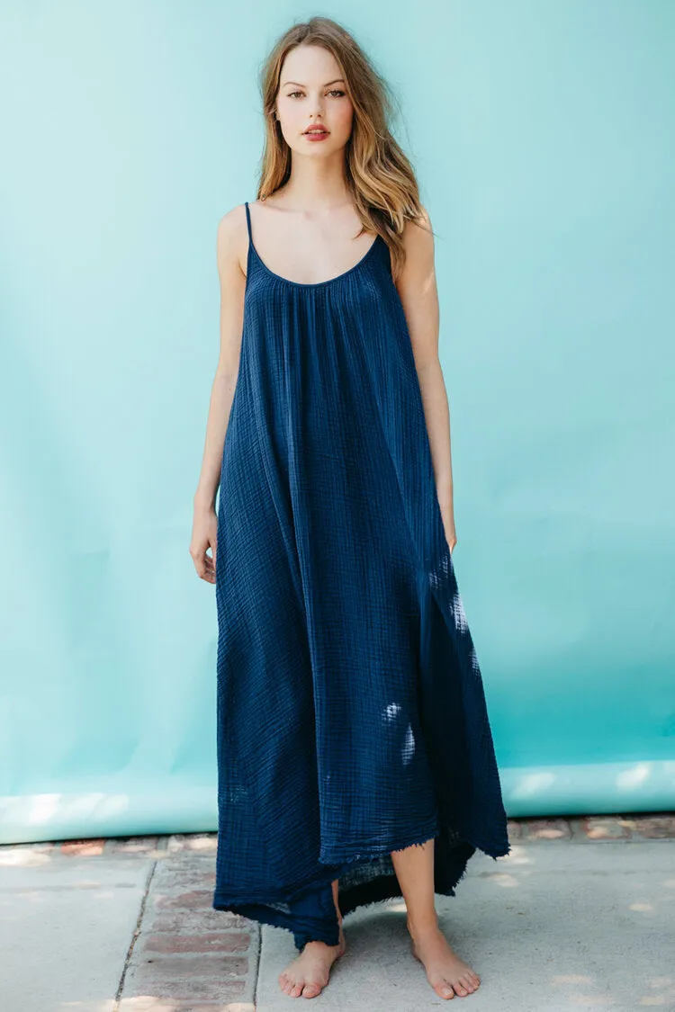 Tulum Lightweight Gauze Low Back Maxi Dress by 9Seed