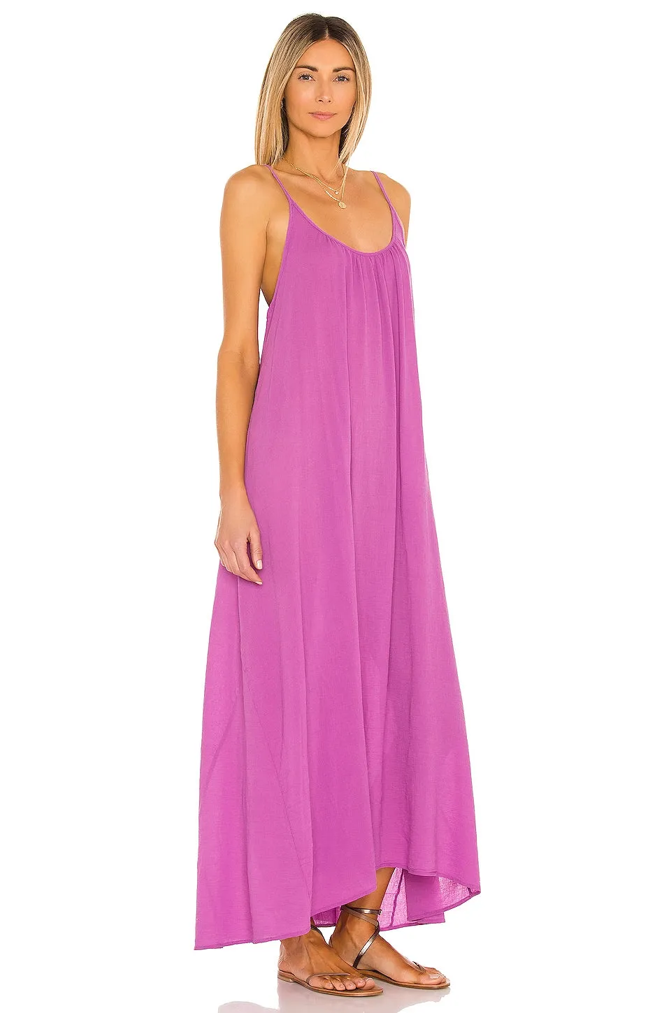 Tulum Lightweight Gauze Low Back Maxi Dress by 9Seed