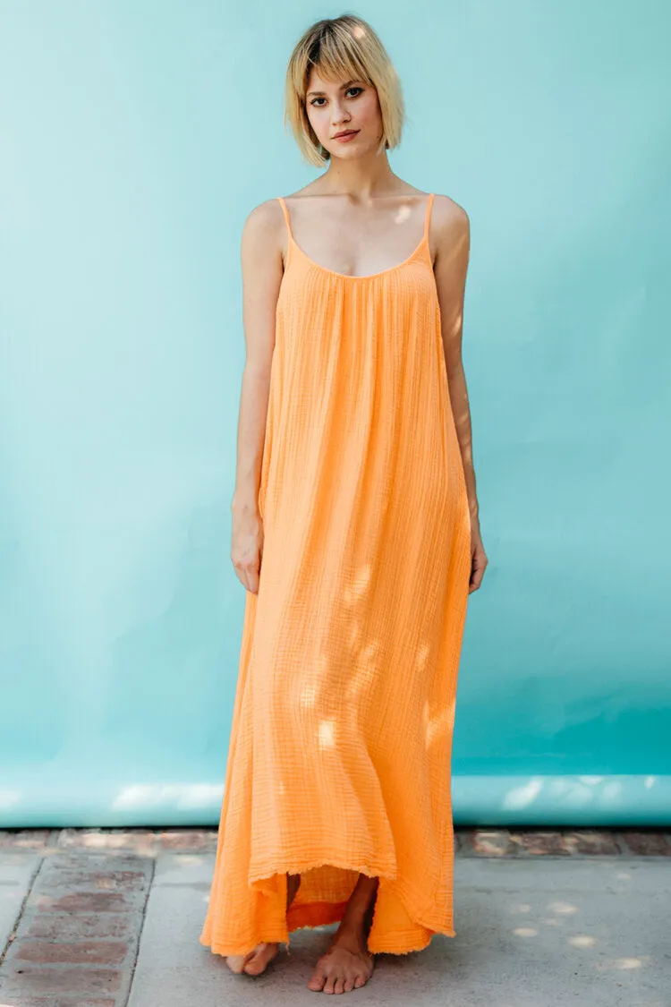 Tulum Lightweight Gauze Low Back Maxi Dress by 9Seed