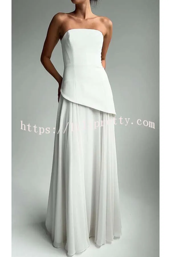 Vision To Behold Off Shoulder Patchwork Tulle Scarf Maxi Dress
