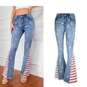Women's Striped Jeans With Close Fit