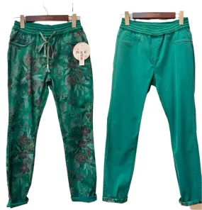 Zac & Zoe Reversible Jeans Laila Elastic Waist Green