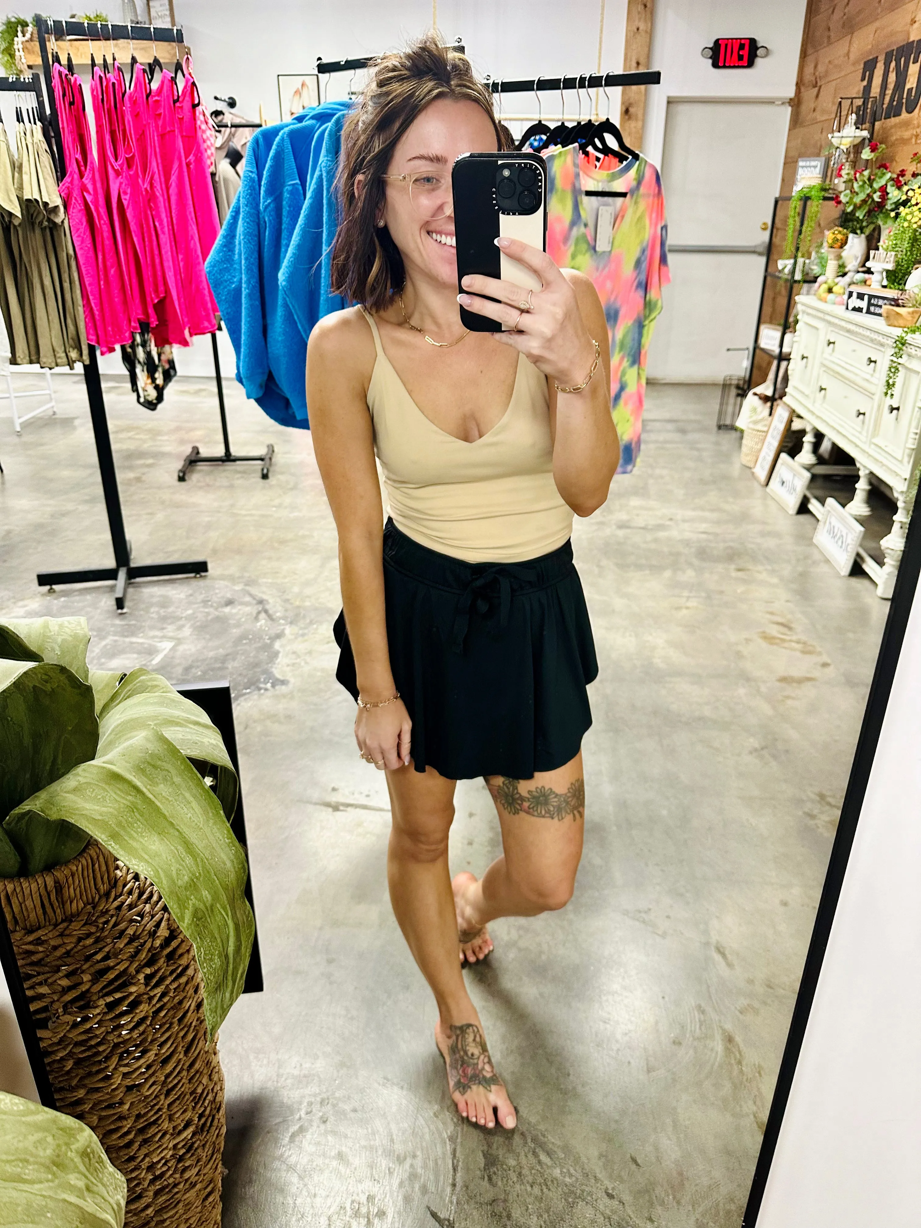 Zenana Ruffle Hem Tennis Skirt with Hidden Inner Pockets