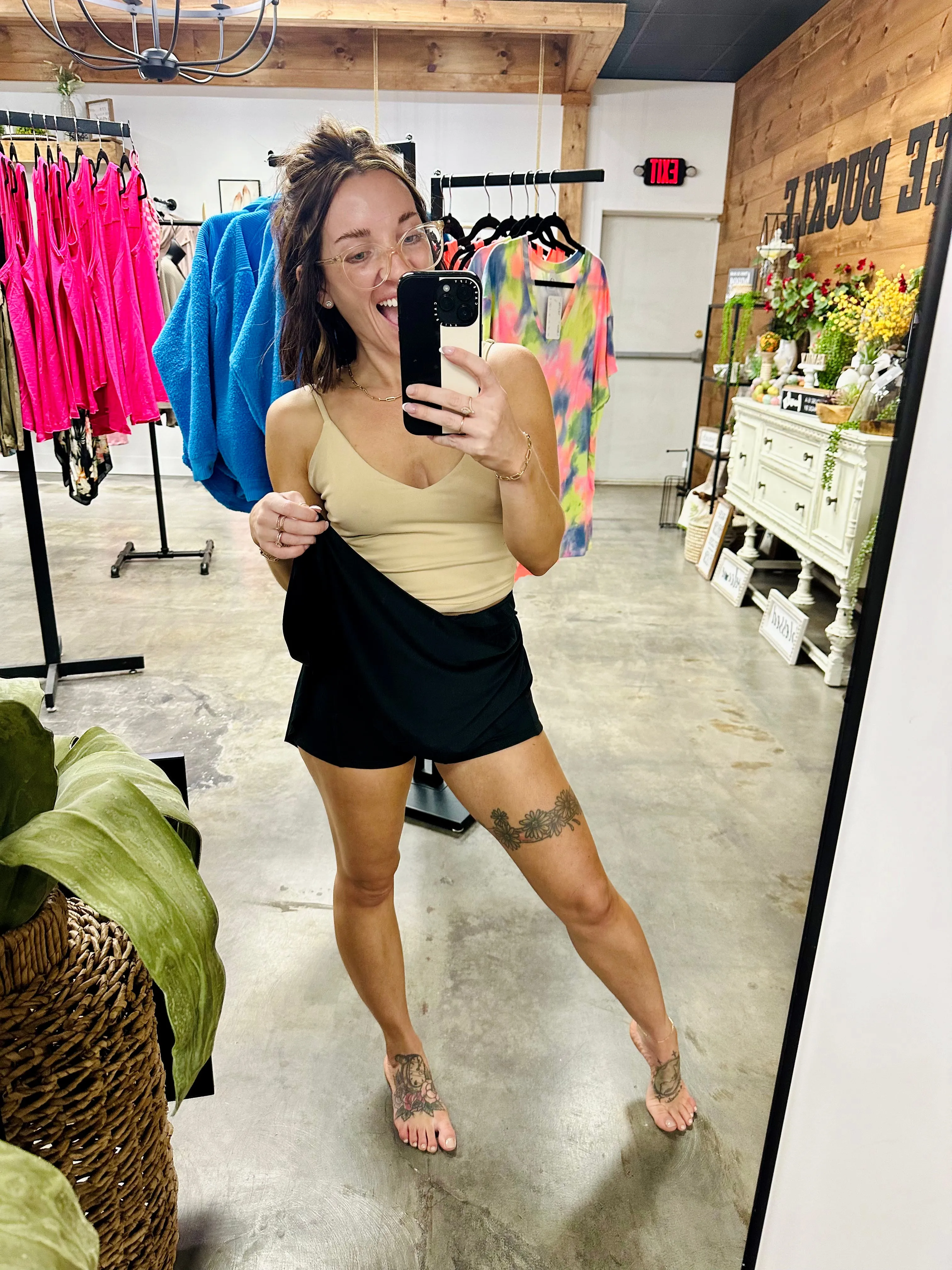Zenana Ruffle Hem Tennis Skirt with Hidden Inner Pockets